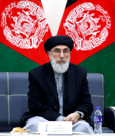 Former Afghan warlord Gulbuddin Hekmatyar arrives to register as a candidate for the presidential election at Afghanistan's Independent Election Commission (IEC) in Kabul, Afghanistan January 19, 2019.REUTERS/Mohammad Ismail