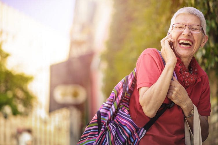 <span class="caption">Maturity can provide more opportunities for happiness.</span> <span class="attribution"><a class="link " href="https://www.shutterstock.com/image-photo/senior-old-woman-tourist-foreign-city-645172582?src=R9Ftc858jTus3e9yQ3sWNw-1-37" rel="nofollow noopener" target="_blank" data-ylk="slk:TeodorLazarev/Shutterstock;elm:context_link;itc:0;sec:content-canvas">TeodorLazarev/Shutterstock</a></span>