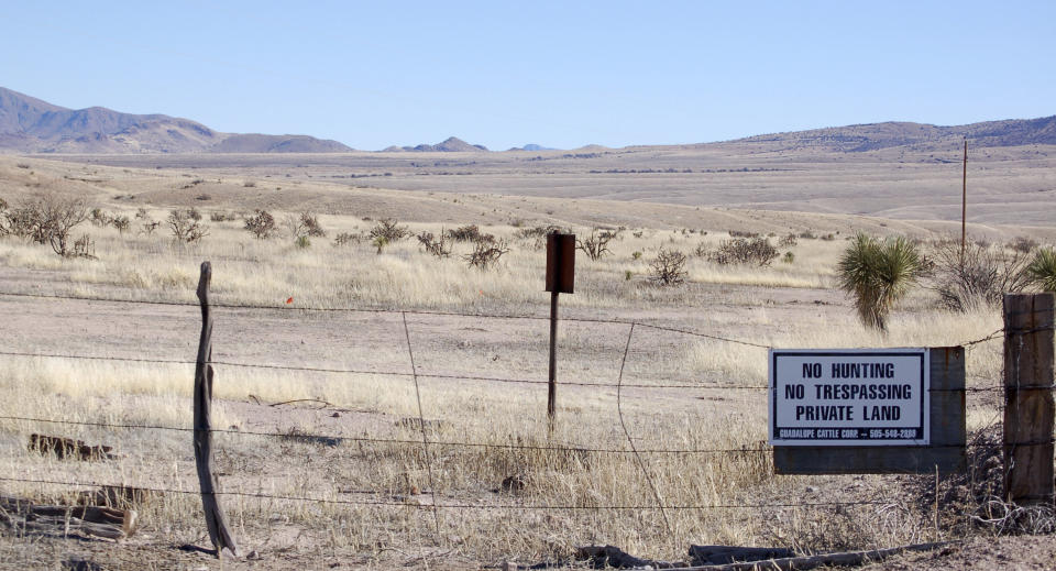 This Jan. 20, 2012, file photo, near Cloverdale in New Mexico's Bootheel region, shows a gated part of the Diamond A Ranch and is 77 miles south of Lordsburg, New Mexico, the nearest U.S. Border Patrol station. (Photo: ASSOCIATED PRESS)