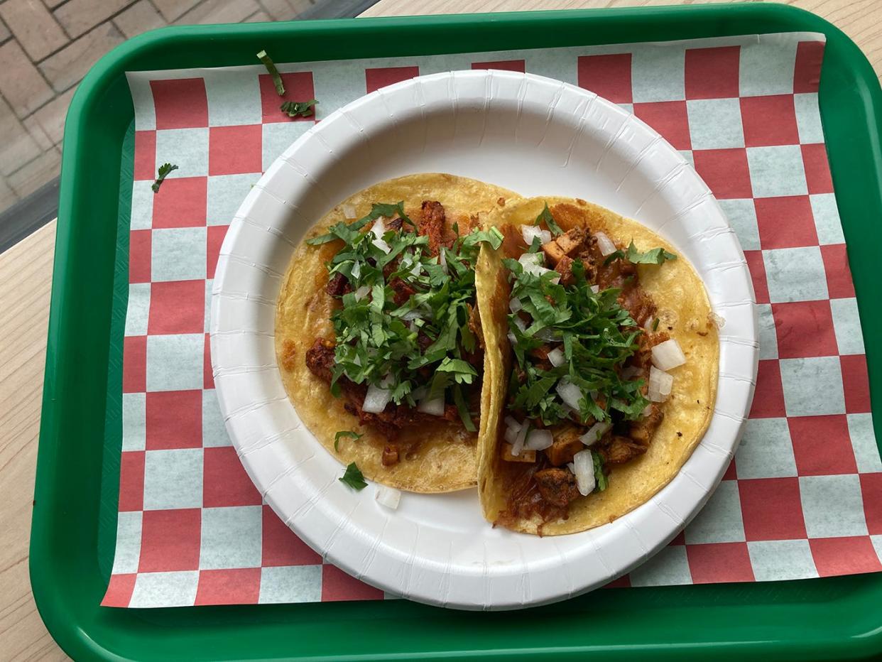 Tacos at Pata Roja, a new taqueria on Court Street, Downtown
