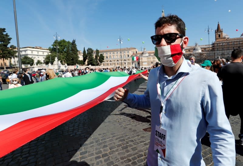 Protest against the government of Prime Minister Giuseppe Conte in Rome