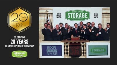 Extra Space Storage (NYSE: EXR) Celebrates 20 Years as a Publicly Traded Company