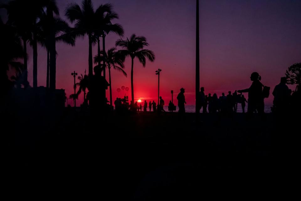 The Malecon are is one of the reasons that travelers visit Puerto Vallarta. 
pictured: the Malecon of Puerto Vallarta