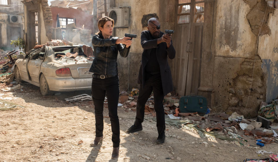 Samuel L. Jackson and Cobie Smulders in Spider-Man: Far From Home | Jay Maidment—Sony Pictures
