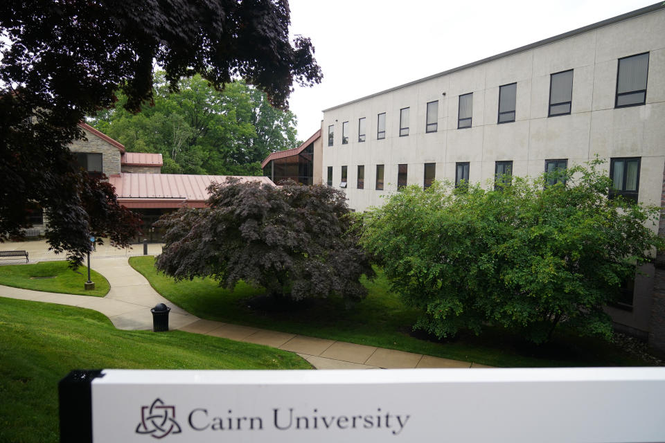 The campus of Cairn University in Langhorne, Pa., is photographed on Friday, June 4, 2021. The Christian university outside of Philadelphia has shuttered its highly-regarded social work degree program partly because university officials said the national accrediting agency was attempting to impose values regarding sexuality and gender that did not align with the university's religious mission. (AP Photo/Matt Rourke)