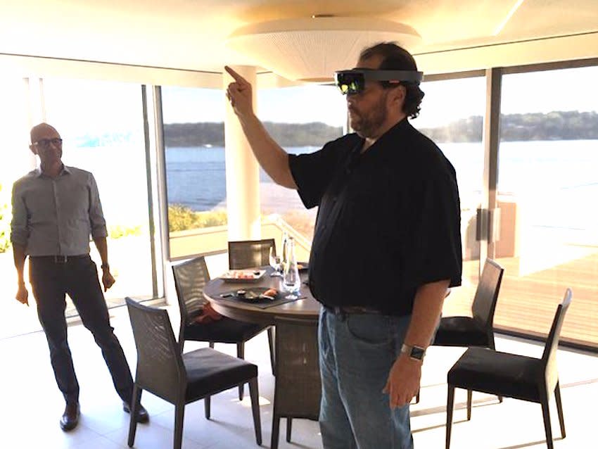 Benioff Nadella Hololens