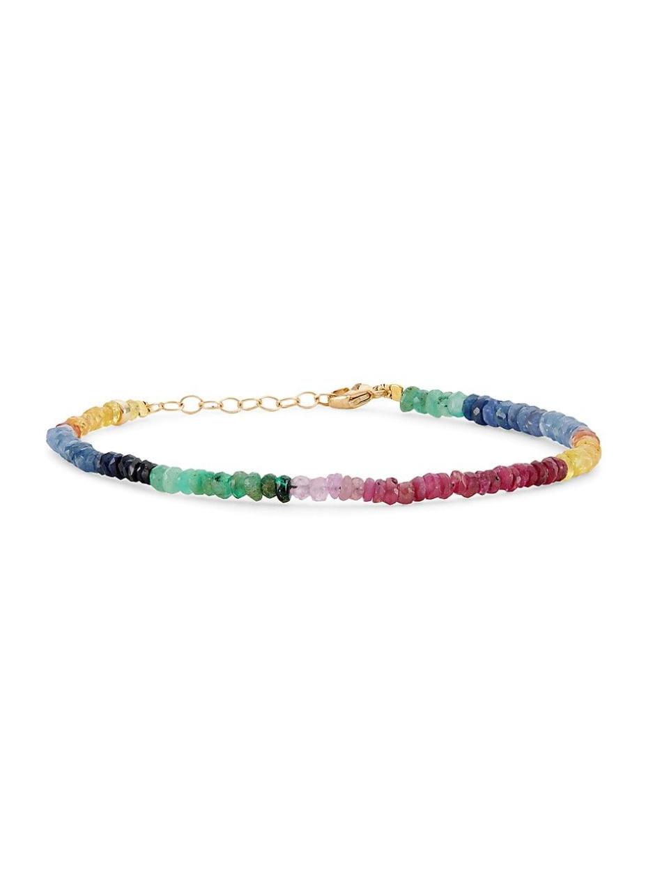 1) Arizona Rainbow Sapphire Beaded Bracelet