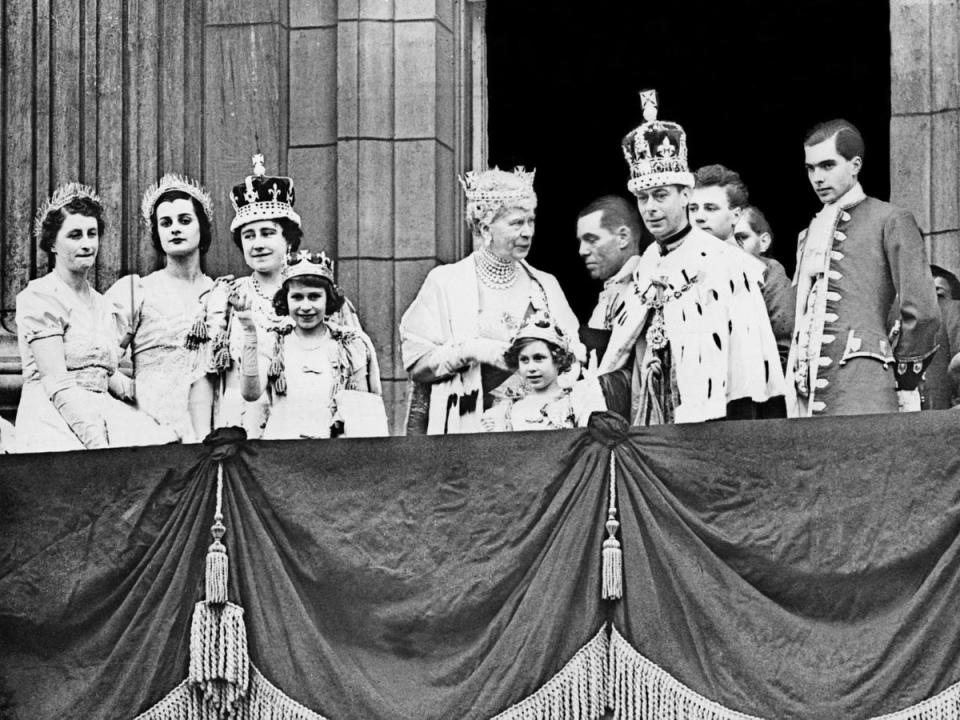 The coronation of King George VI in 1937; Elizabeth aged 10 became the heir apparent to the throne (Getty)