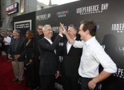 Director Roland Emmerich, actor Bill Pullman (2nd from R) and his son, Lewis Pullman (R), arrive at the premiere of the film Independence Day: Resurgence in Hollywood, California U.S., June 20, 2016. REUTERS/Danny Moloshok