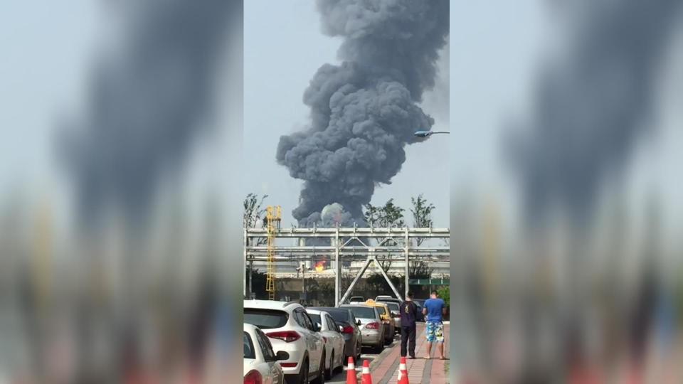 ▲雲林縣麥寮六輕廠區昨日發生氣爆事故。（圖／記者陳雅芳翻攝，2019.04.07）