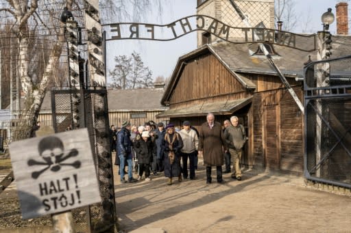 The head of the World Jewish Congress Ronald Lauder and Holocaust survivors attended a memorial service at Auschwitz-Birkenau