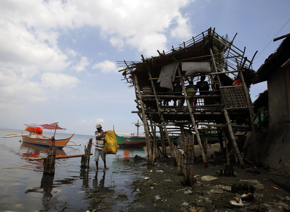 Earthquake aftermath in the town of Taal