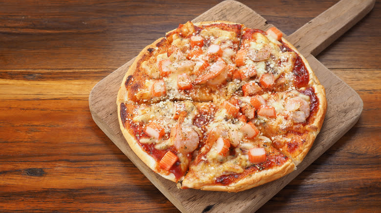 imitation crab on pizza