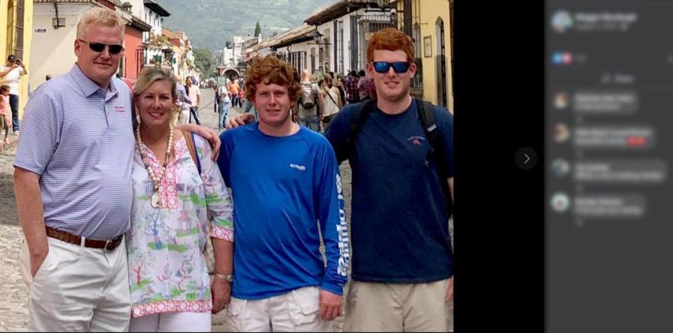 From left: Alex Murdaugh, his wife Maggie Murdaugh, and their sons Paul Murdaugh and Alex “Buster” Murdaugh Jr.