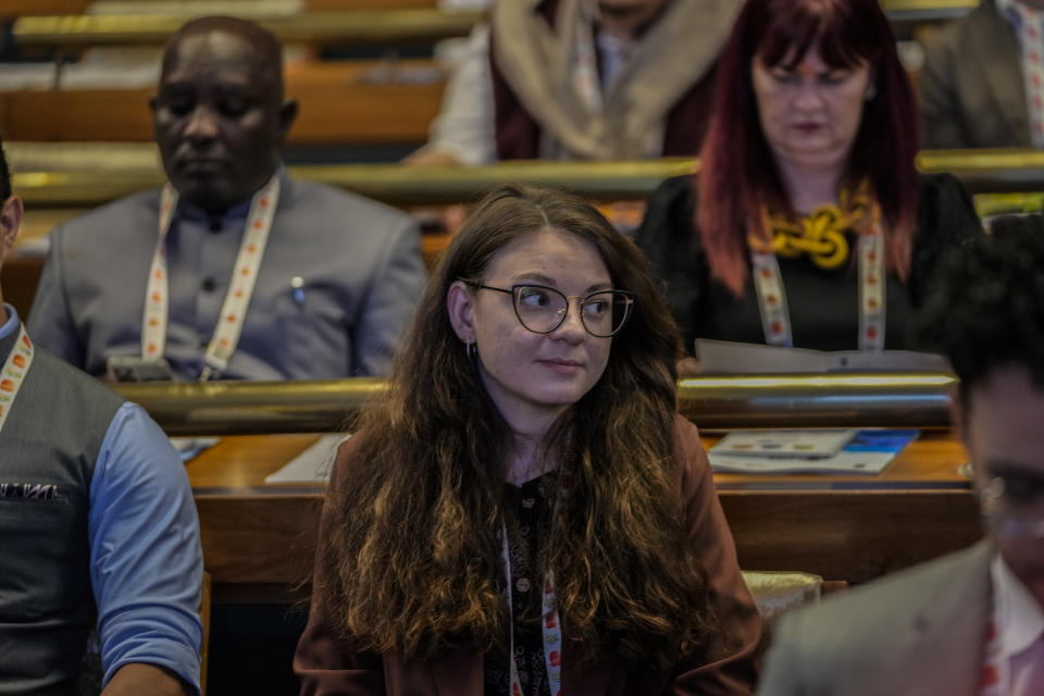 Delegates from the Group of 20 nations attend a tourism meeting in Srinagar, Indian controlled Kashmir, Monday, May 22, 2023. The meeting condemned by China and Pakistan is the first significant international event in Kashmir since New Delhi stripped the Muslim-majority region of semi-autonomy in 2019. (AP Photo/Mukhtar Khan)