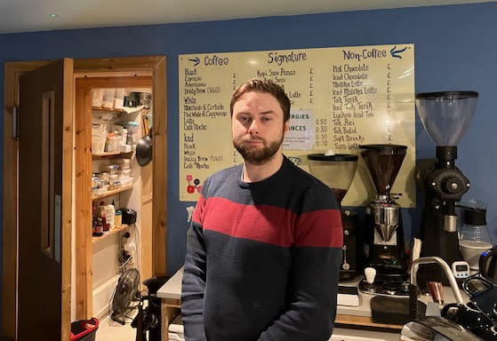 Liam, one of the managers of the British coffee shop Ngopi