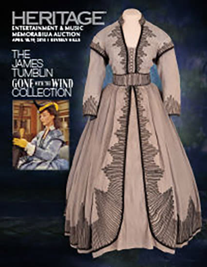 The world of Scarlett O'Hara may be "gone with the wind," but thanks to one collector, her dress is not. This weekend, Heritage Auctions sold a collection of memorabilia from 1939's <em>Gone With The Wind</em>, including a dress worn by Vivien Leigh in several scenes in the film. The buckboard dress, designed by Walter Plunkett, sold for $137,000. ETONLINE Collector James Tumblin worked in the Universal Studios hair and makeup department for for 22 years, and amassed an impressive array of items from <em>Gone With The Wind</em>, including the buckboard dress worn in multiple scenes in the movie. <strong> NEWS: 19 Movies That Grossed More Than $1 Billion at the Box Office</strong> In the early 1960s, Tumblin was doing some research at Western Costume, he told the <em>Telegraph</em>. "I saw this dress on the floor and a docent told me not to bother to pick it up, because they were throwing it away," he said. He thought he recognized it as one Scarlett O'Hara had worn more than two decades earlier on screen. "I asked if he would sell it to me," Tumblin explained. "I had noticed there was a printed label saying Selznick International Pictures and ‘Scarlett production dress’ was written in ink." The docent let him have it for $20. While it's not as recognizable as Scarlett O'Hara's green curtain dress or the red velvet "sorry I kissed your husband, Mellie" dress, it was worn when Scarlett ran into Rhett Butler (Clark Gable) in town at one point and again when she stubbornly drove a carriage by herself to the nearby shanty town. ETONLINE As you can see, the dress was blue in the movie, but faded to gray over time. <strong> WATCH: ET Exclusive: Natalie Dormer on the Couture Costumes of <em>Game of Thrones</em></strong> Also up for auction was the suit Rhett Butler wore when he kicked in Scarlett's boudoir door, the Confederate uniform Ashley wore on leave from the war, and Scarlett O'Hara's straw and green velvet hat from the opening scene of the movie. Rhett's suit sold for $55,000, the hat went for $52,500, and Ashley's uniform brought in $16,250. Ultimately, 150 items went up for auction -- barely a drop of Tumblin's collection of more than 300,000 items. One of the things he's keeping for himself? Vivien Leigh's Oscar. See how <em>Game of Thrones'</em> costume designer Michele Clapton puts together the cast's epic outfits in this behind-the-scenes look with <em>ET</em> and star Natalie Dormer: