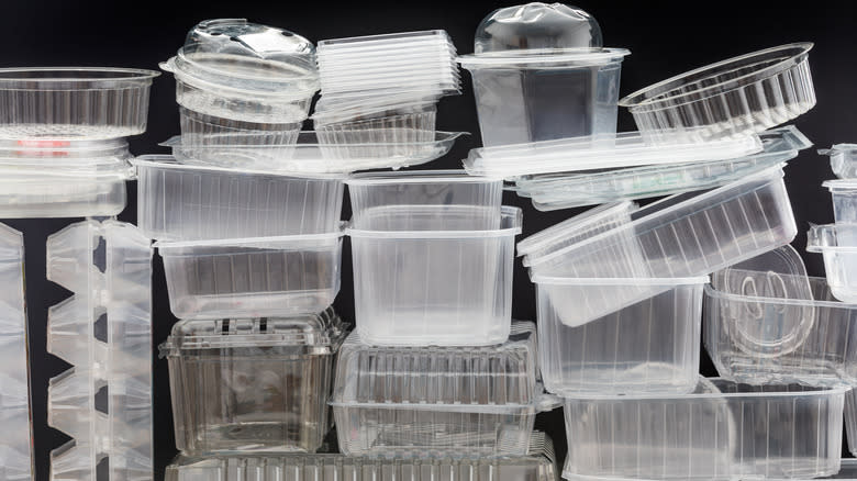 Stack of plastic containers