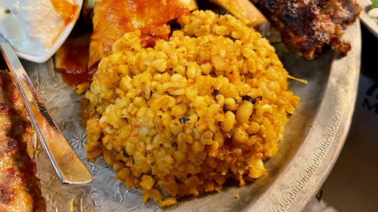 Bulgur pilaf on platter