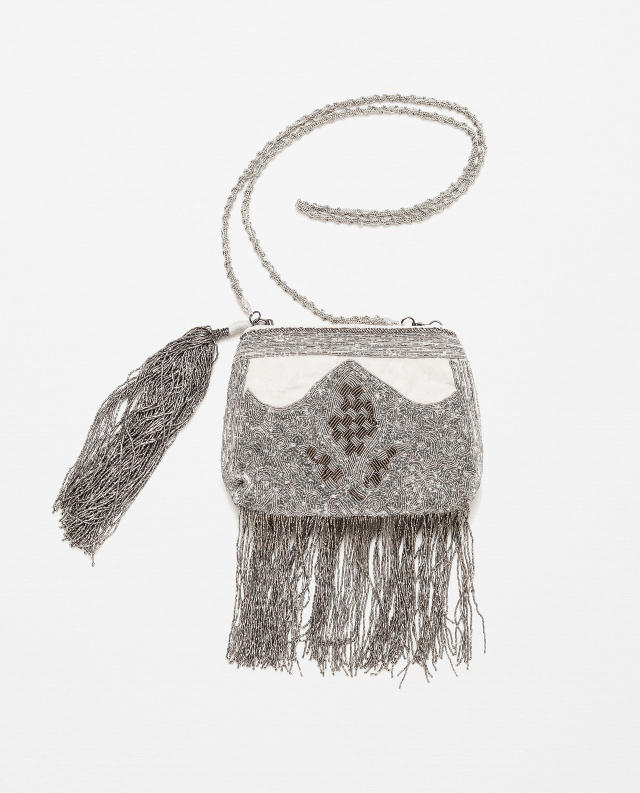 Zara Beaded Fringe Shoulder Bag