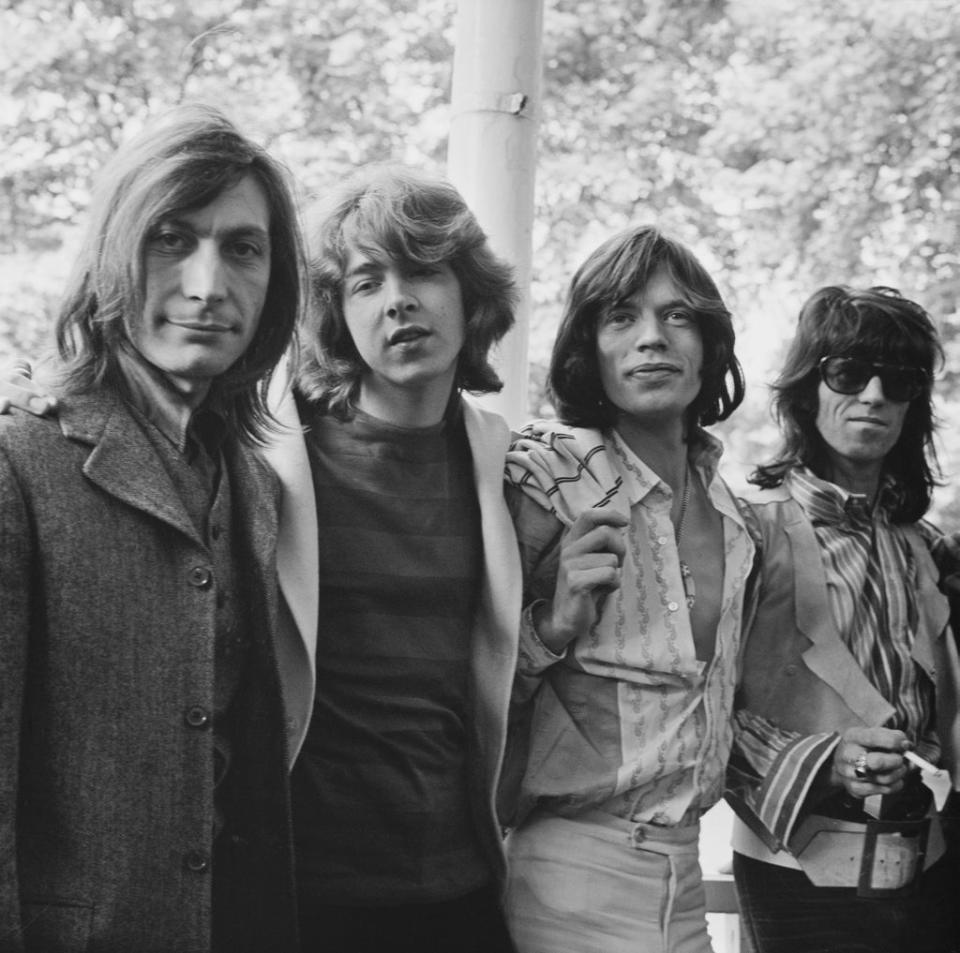 With Mick Taylor, Jagger and Richards prior to their Hyde Park concert on 13 June 1969 (Getty)