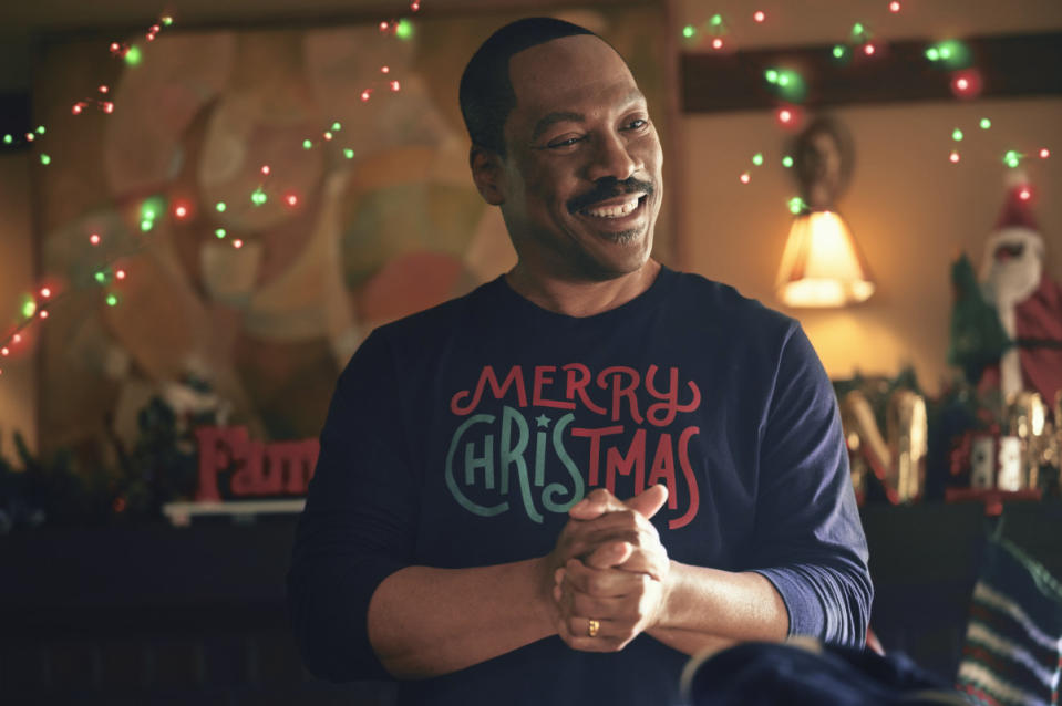 <p>Claudette Barius</p><p>For those looking for a family watch this holiday season, <em>Candy Cane Lane</em> is the one for you. The first live-action Christmas movie starring Eddie Murphy follows a man determined to win the neighborhood's annual Christmas decorating contest. He makes a pact with an elf to help him win, and the elf casts a spell that brings the 12 days of Christmas to life, which brings unexpected chaos to town. Tracee Ellis Ross, Jillian Bell, Genneya Walton, Thaddeus J. Mixson and Nick Offerman star alongside Murphy.</p>