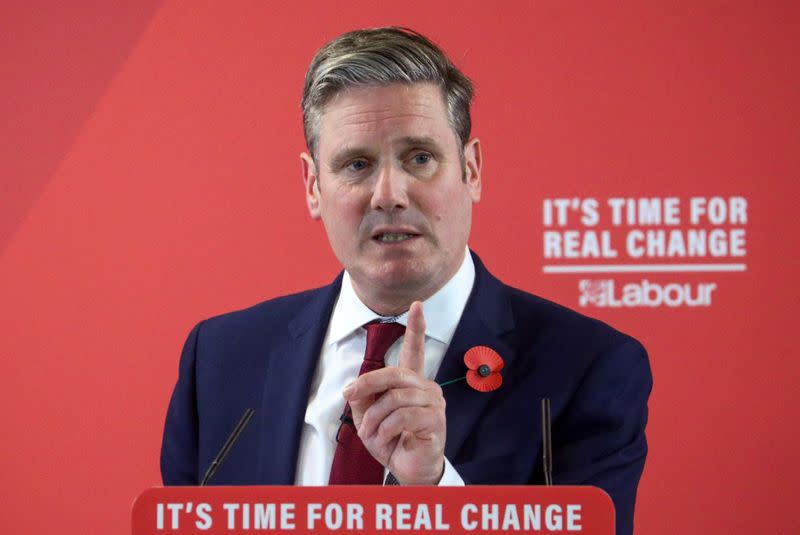 Shadow Brexit Secretary Keir Starmer speaks during a Labour Party general election campaign meeting in Harlow