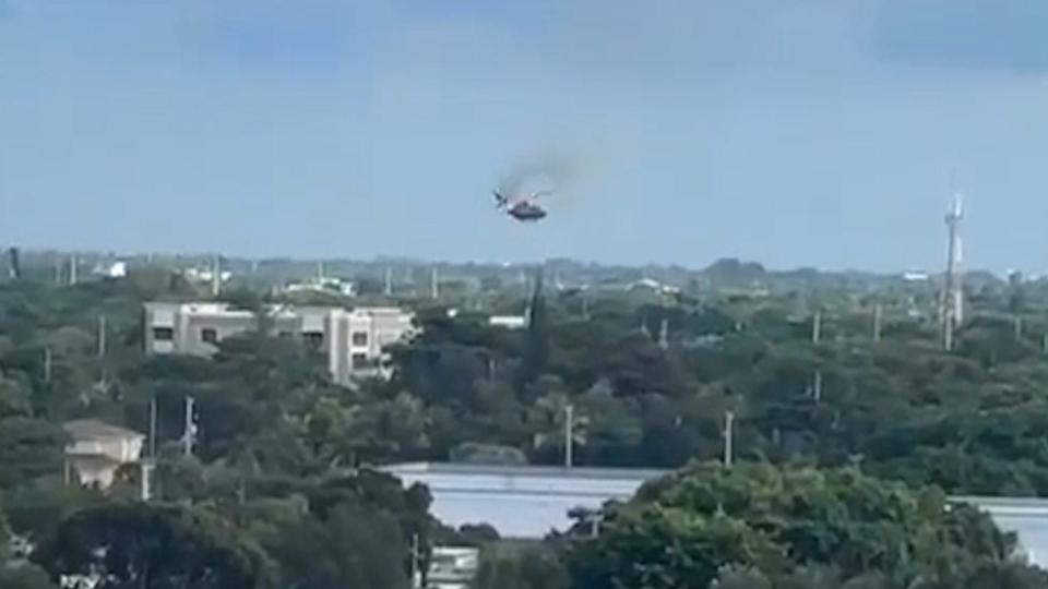 A Broward County Sheriff's Office fire rescue helicopter crashed into an apartment building in southeastern Florida on Aug. 28, 2023 sending at least four people to the hospital.
