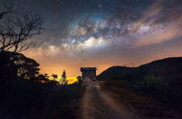 <p>A view of the Milky Way over a vegetable farm in Malaysia. (Photo: Grey Chow/Caters News) </p>