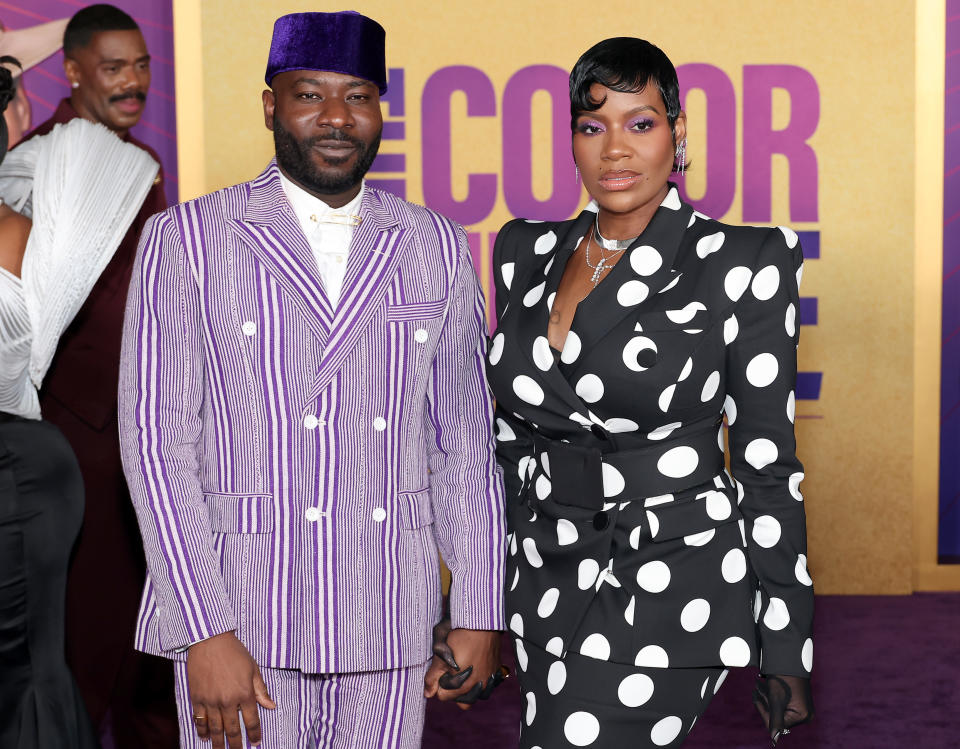 LOS ANGELES, CALIFORNIA - DECEMBER 06: (L-R) Blitz Bazawule and Fantasia Barrino-Taylor attend the World Premiere of Warner Bros.' "The Color Purple" at Academy Museum of Motion Pictures on December 06, 2023 in Los Angeles, California. (Photo by Leon Bennett/Getty Images)