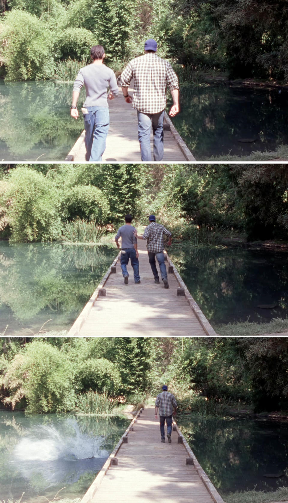 luke pushing jess into the lake