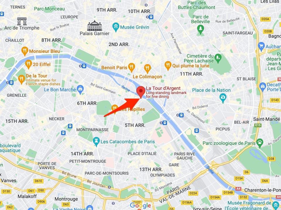 location of tour d'argent in paris
