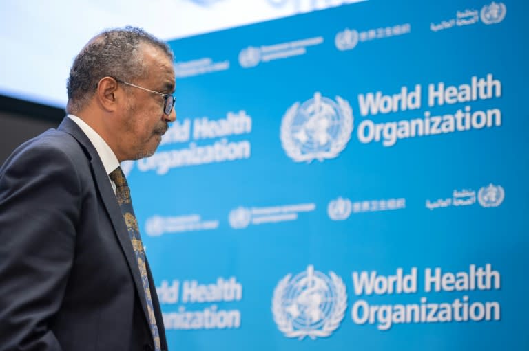 Tedros Adhanom Ghebreyesus, director general de la OMS, tras una rueda de prensa en la sede central de la organización, el 14 de diciembre de 2022 en la ciudad suiza de Ginebra (Fabrice Coffrini)