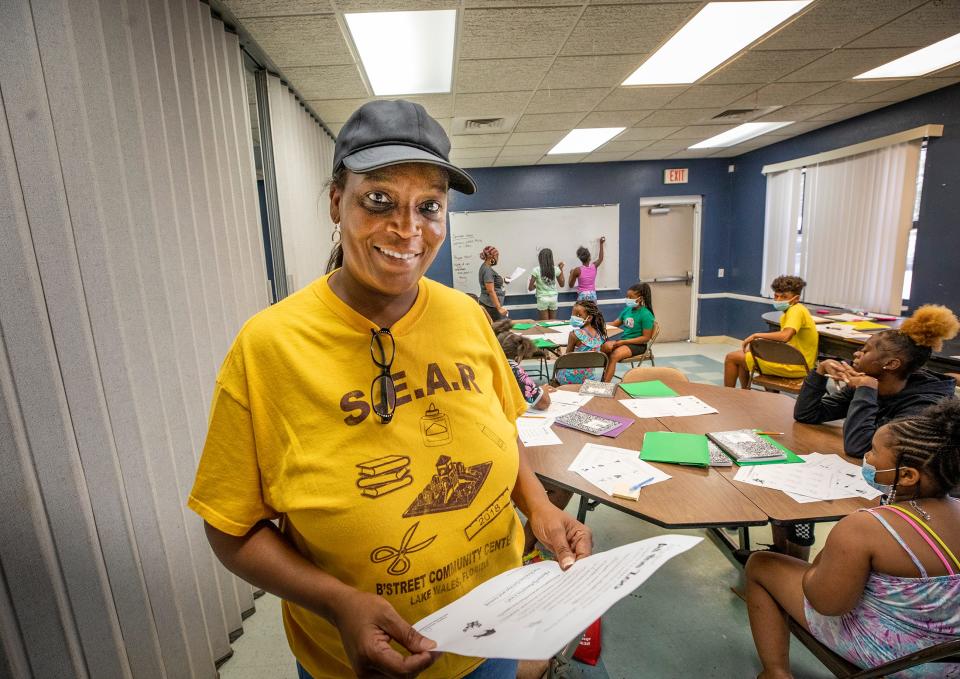 Kayreen Neely is the program director at the B Street Community Service Center in Lake Wales Fl. Wednesday June 15,  2022. The Green & Gold Foundation hosts summer interns from Polk high schools and out of school ages 16-24 to teach kids in Lake Wales who are behind in school.ERNST PETERS/ THE LEDGER