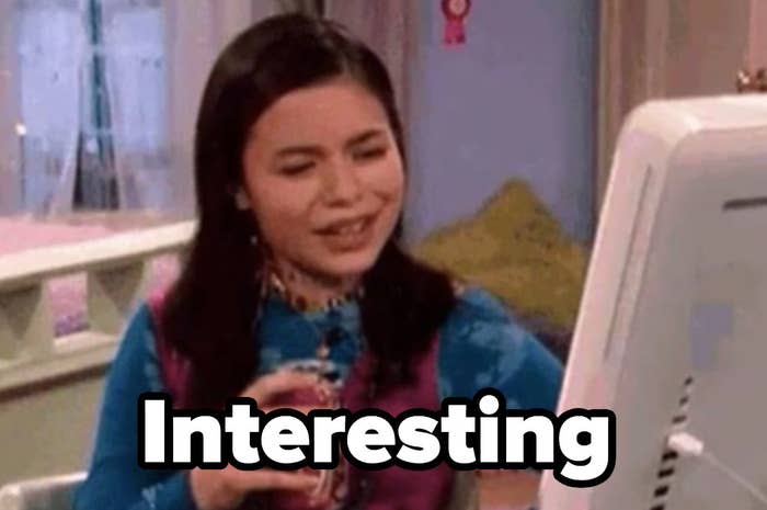 Megan Parker from "Drake and Josh" saying "Interesting"