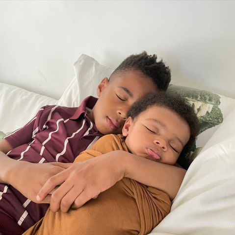 <p>Kelly Rowland Instagram</p> Kelly Rowland's kids Titan Jewell Weatherspoon and Noah Jon Weatherspoon.