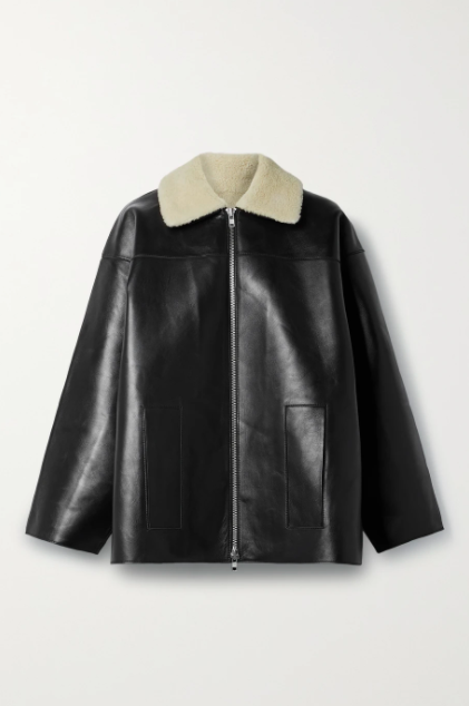 Emery shearling-trimmed leather jacket