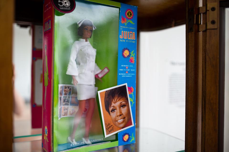 “Barbie Signature” dolls designed to represent famous Black women are displayed in the Meek-Eaton Black Archives at Florida A&M University.