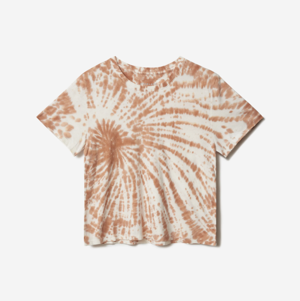 The Tie-Dye Box-Cut Tee in Brown. Image via Everlane.