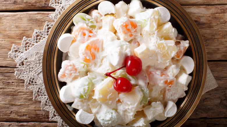 ambrosia salad on table