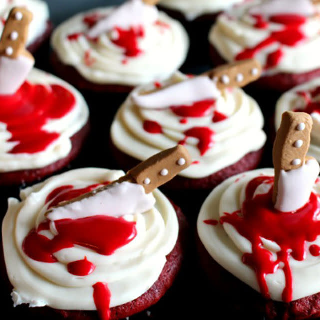 Bloody Knife Cupcakes