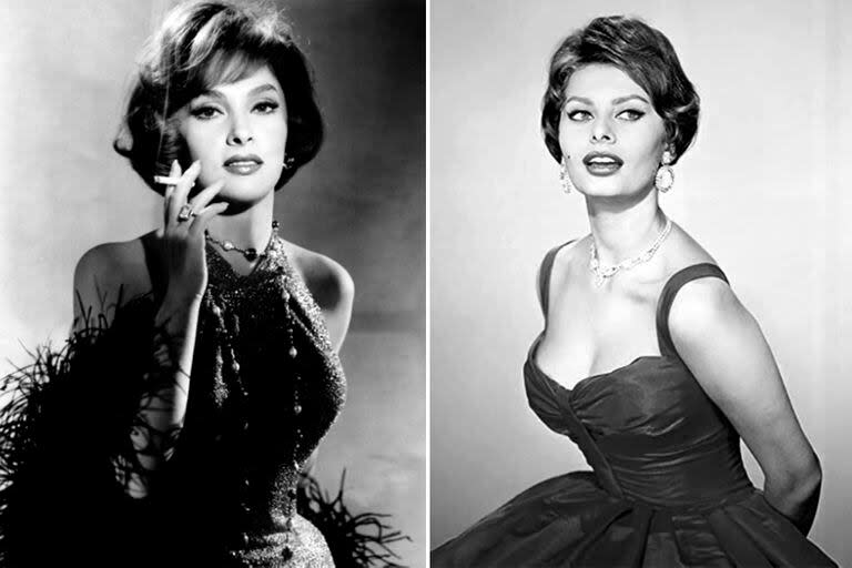 Gina Lollobrigida y Sophia Loren, las dos grandes divas del cine italiano; el productor Carlo Ponti ideó la estrategia de posicionar a Loren como antagonista de la primera