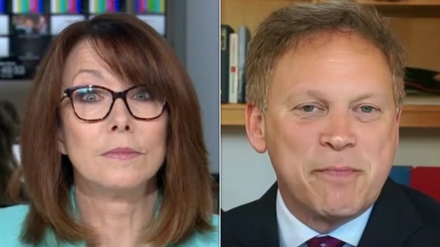 Kay Burley speaking to Grant Shapps on Monday morning