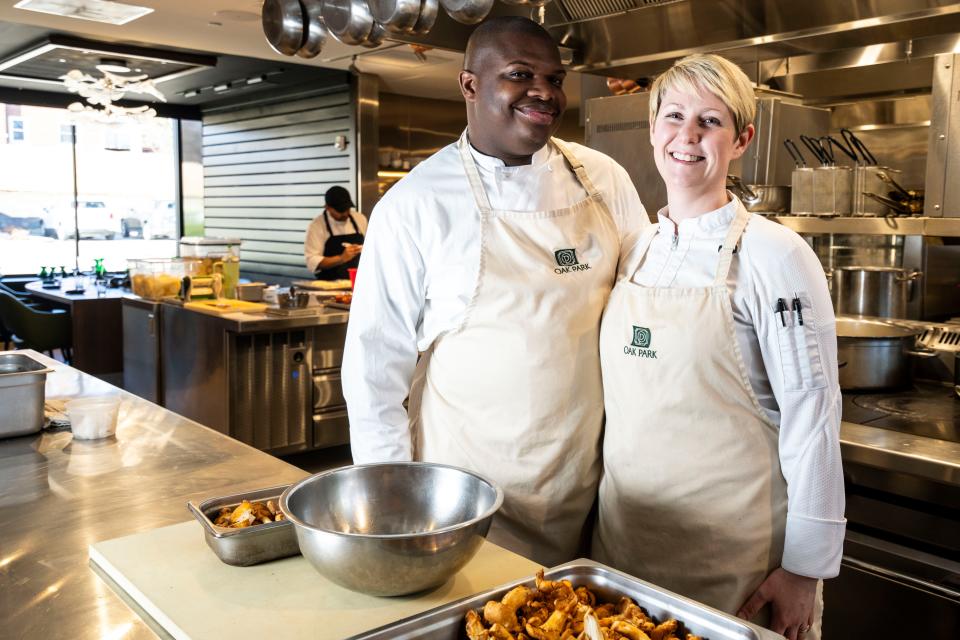 Oak Park executive chef Ian Robertson, left, and his wife, Jess, met while working at Baru 66, the former French restaurant in Windsor Heights.