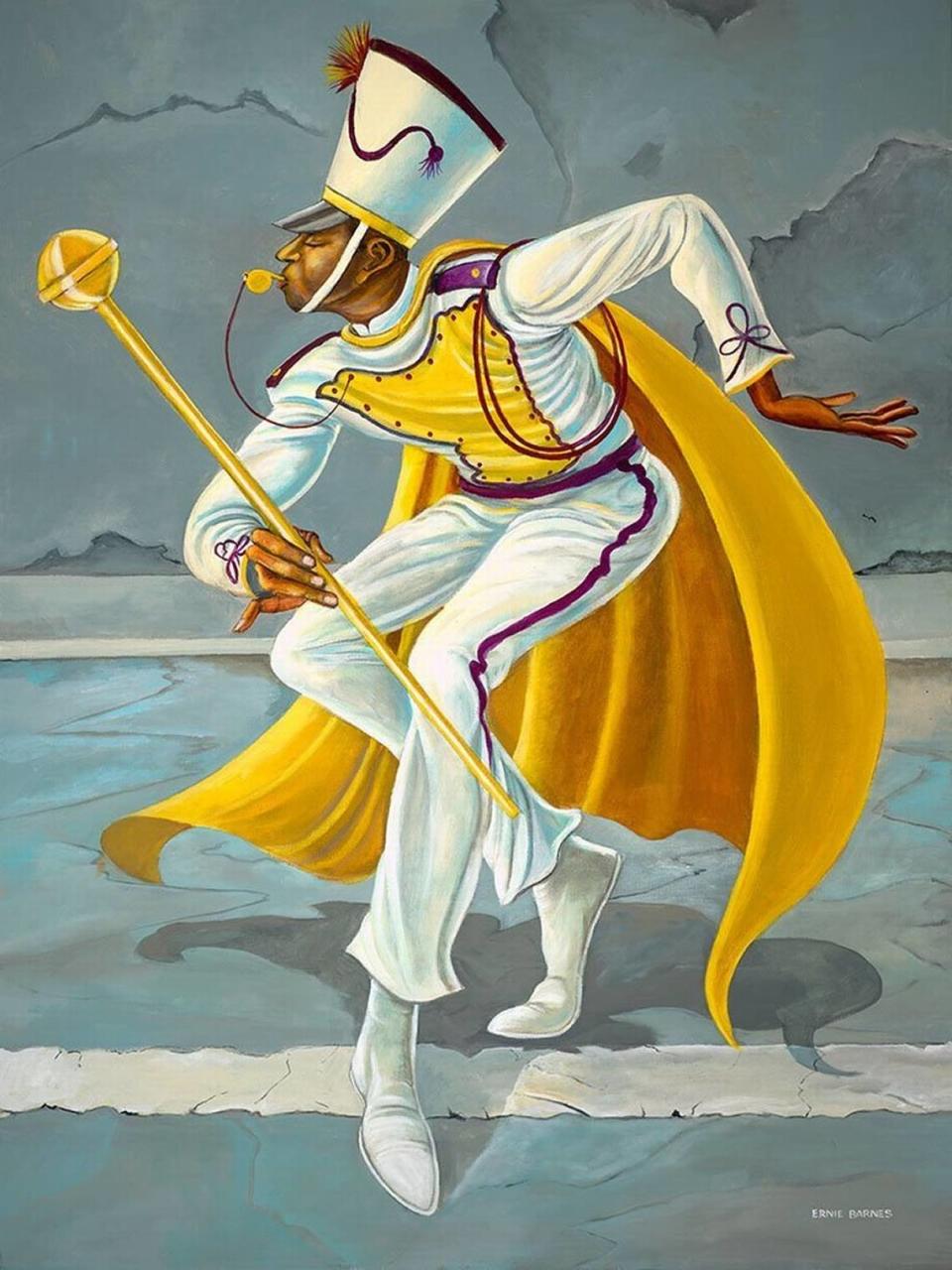 “The Drum Major” by Ernie Barnes, 2003, will be included in “The North Carolina Roots of Artist Ernie Barnes” exhibition at the North Carolina Museum of History, which opens June 29 and runs through March 3.