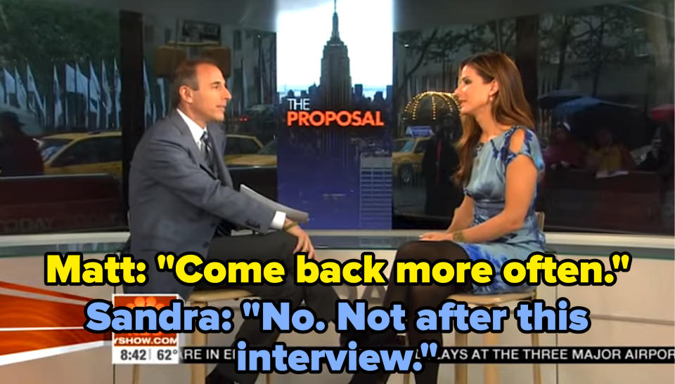 matt: come back more often. Sandra: no not after this interview