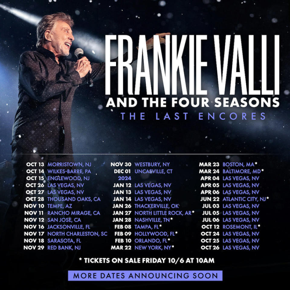 frankie valli four seasons last encores farewell tour rock pop music news tickets dates