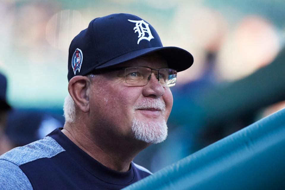 Detroit Tigers manager Ron Gardenhire (15) in the dugout prior to the game against the Houston Astros at Comerica Park, Tuesday, Sept. 11, 2018.