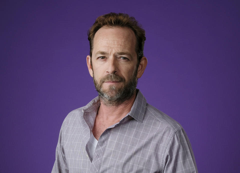 Luke Perry, a cast member in the CW series "Riverdale," poses for a portrait during the 2018 Television Critics Association Summer Press Tour in Beverly Hills, Calif., on Aug. 6, 2018. Perry, who gained instant heartthrob status as wealthy rebel Dylan McKay on "Beverly Hills, 90210," died of a stroke on March 4 at age 52. (Photo by Chris Pizzello/Invision/AP)