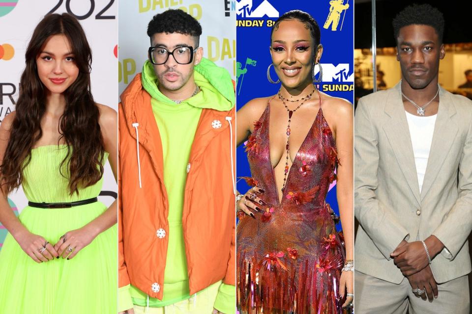 Olivia Rodrigo, Bad Bunny, Doja Cat and Giveon